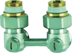 Simplex H-Onderblok Haaks - 1/2" Radiator Aan Sluiting- 3/4" Euro Leiding Aansluiting (3205125)