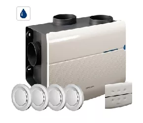 Woonhuisventilator Orcon MSV-15RHB Met Vochtsensor + Afstand Bediening + 4 Stuks Afzuigventielen 3 Woonhuisventilator Orcon MSV-15RHB Met Vochtsensor + Afstand Bediening + 4 Stuks Afzuigventielen