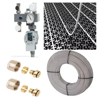 Vloerverwarming Set Voor 0 -12 M2 - 1 Groep - Compleet Geleverd Met Noppenplaat 3 Vloerverwarming Set Voor 0 -12 M2 - 1 Groep - Compleet Geleverd Met Noppenplaat