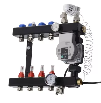 Vloerverwarming Set - VTE InLine Verdeler 3 Groepen 23 - 35 M2 - Compleet Geleverd Met Draagmatten 4 Vloerverwarming Set - VTE InLine Verdeler 3 Groepen 23 - 35 M2 - Compleet Geleverd Met Draagmatten - Afbeelding 2