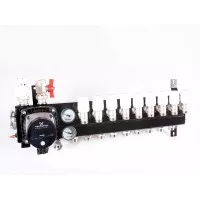 Top-Flow Vloerverwarming Verdeler 9 Groepen Met Grundfos Alpha 2 L Energiezuinige Pomp