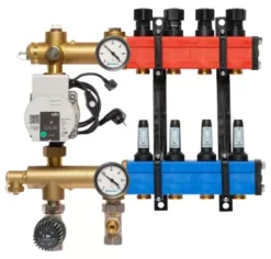Nathan SBK 4800 - 4 Groepen Vloerverwarming Verdeler Met Debietmeters, Kunststof Met Energiezuinige Pomp