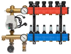 Nathan SBK 4800 - 6 Groepen Vloerverwarming Verdeler Met Debietmeters, Kunststof Met Energiezuinige Pomp