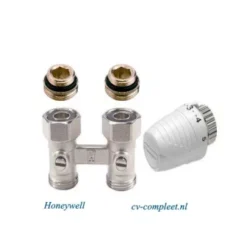 Honeywell H-Blok Onderblok 1/2" Recht Met Thermostatisch Regelelement M30