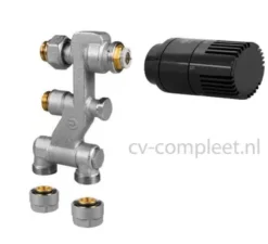 Jaga Pro Ventiel M24 Inclusief Thermostaatknop Kleur Zwart En Klemkoppelingen