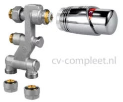 Jaga Pro Ventiel M24 Inclusief Thermostaatknop Kleur Chroom En Klemkoppelingen