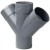 PVC Dubbel T Stuk 45¡ 3 X Mof/ 1 X Spie 75 Mm