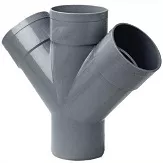 PVC Dubbel T Stuk 45¡ 3 X Mof/ 1 X Spie 75 Mm