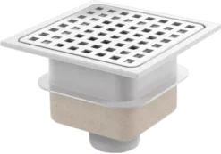 Hulpmiddelen Voor Thuis 26 ABS Schrobput 15 X 15 Cm RVS Rooster, Onder Uitlaat 50 Mm