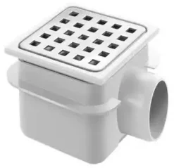 ABS Schrobput 15 X 15 Cm RVS Rooster, Zij Uitlaat 40 Mm