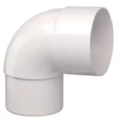 PVC Hemelwaterafvoer Bocht 80 Mm 90¡ WIT Mof/spie Verjongd (M/VS)