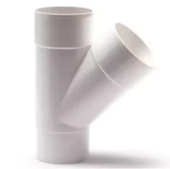 PVC Hemelwaterafvoer T Stuk 80 Mm 45¡ Wit Mof/spie Verjongd (spie Past In Buis)