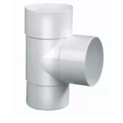 PVC Hemelwaterafvoer T Stuk 80 Mm 90¡ Wit Mof/spie Verjongd (spie Past In Buis)